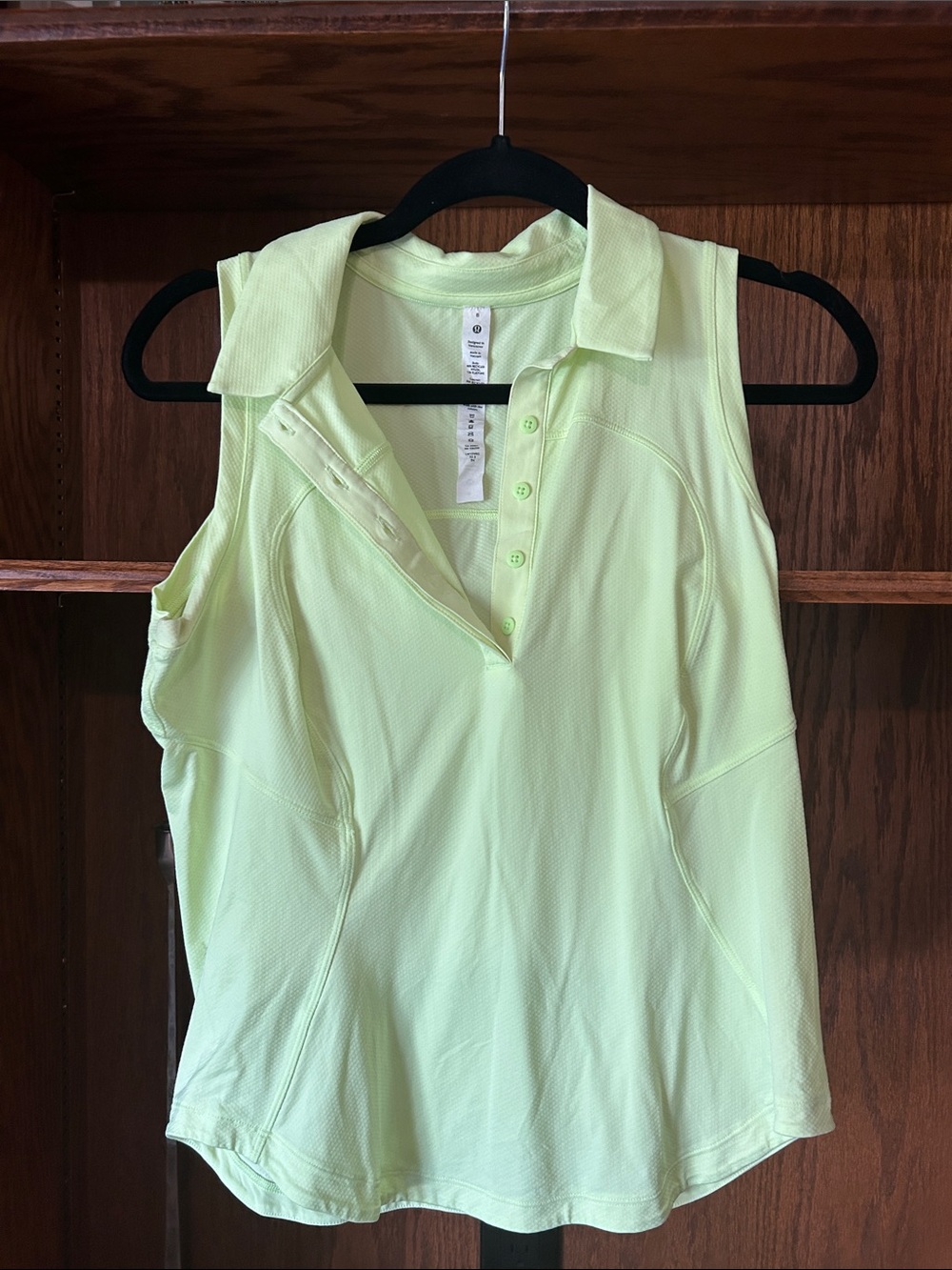 lululemon athletica Sleeveless Polo Tank in Bright Lime